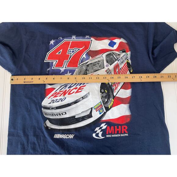 NWT Nascar Joe Nemechek Checkered Flag Trump Pence 2020 T-Shirt Size Men's Large - Picture 5 of 7